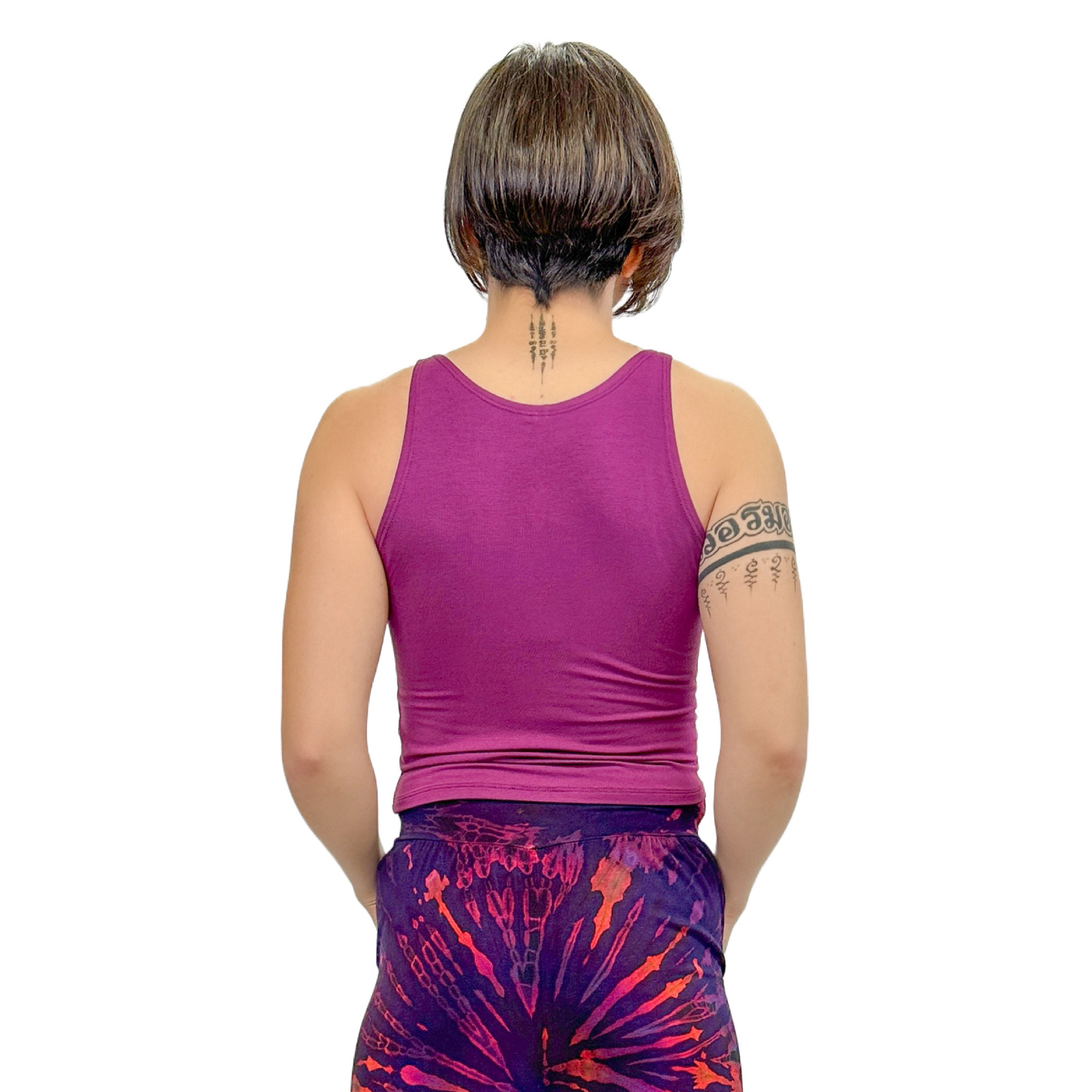 Classic Colors High-Neck Stretchy Rayon Crop Top