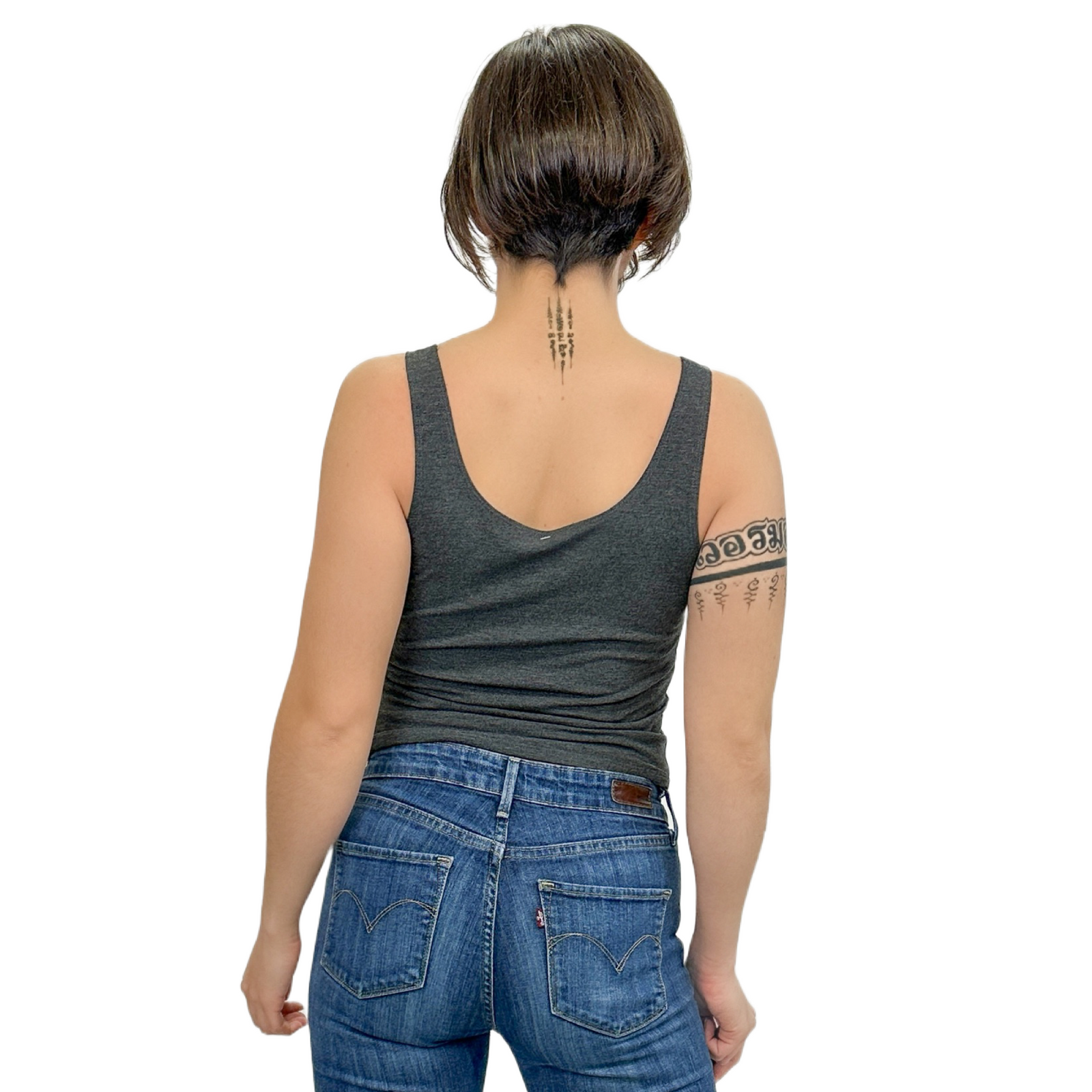 Classic Colors Scoop Neck Stretchy Rayon Crop Top