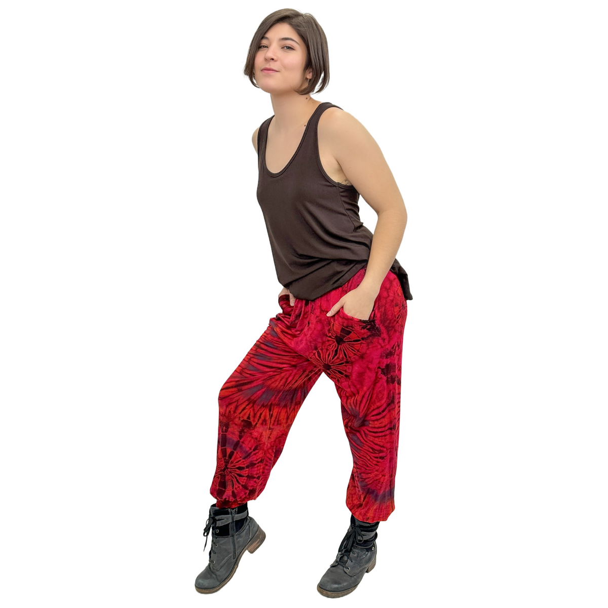 Full Tie-Dye Stretchy Rayon Jogger Style Harem Pants