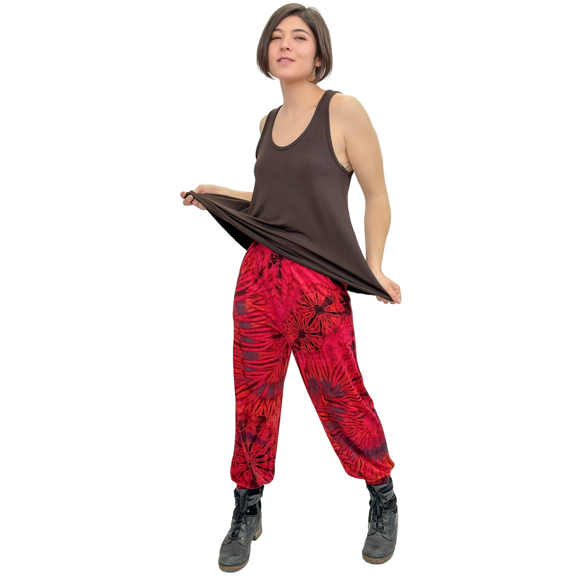 Full Tie-Dye Stretchy Rayon Jogger Style Harem Pants
