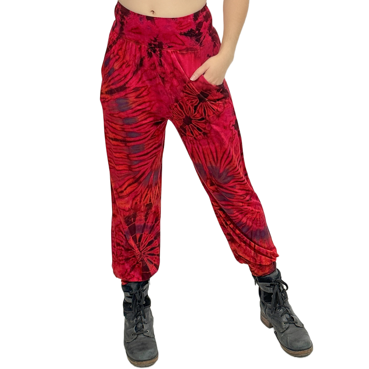 Full Tie-Dye Stretchy Rayon Jogger Style Harem Pants