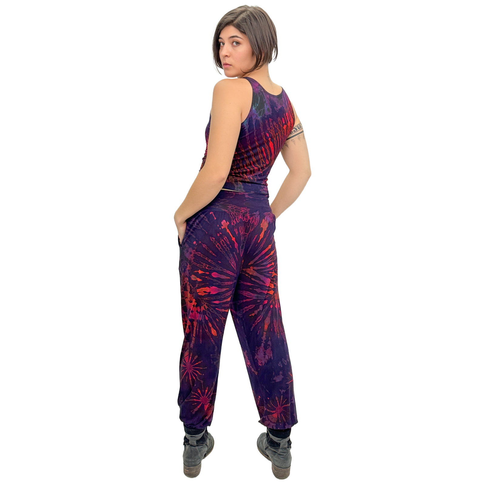 Full Tie-Dye Stretchy Rayon Jogger Style Harem Pants