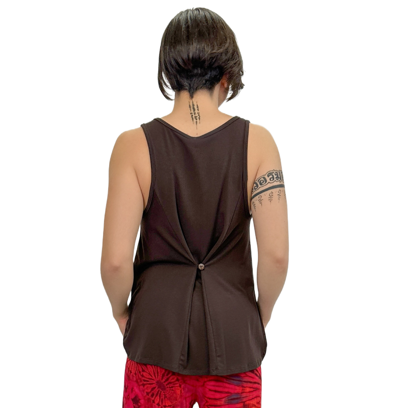 Classic Colors Sleeveless Button Back Rayon Tank Top