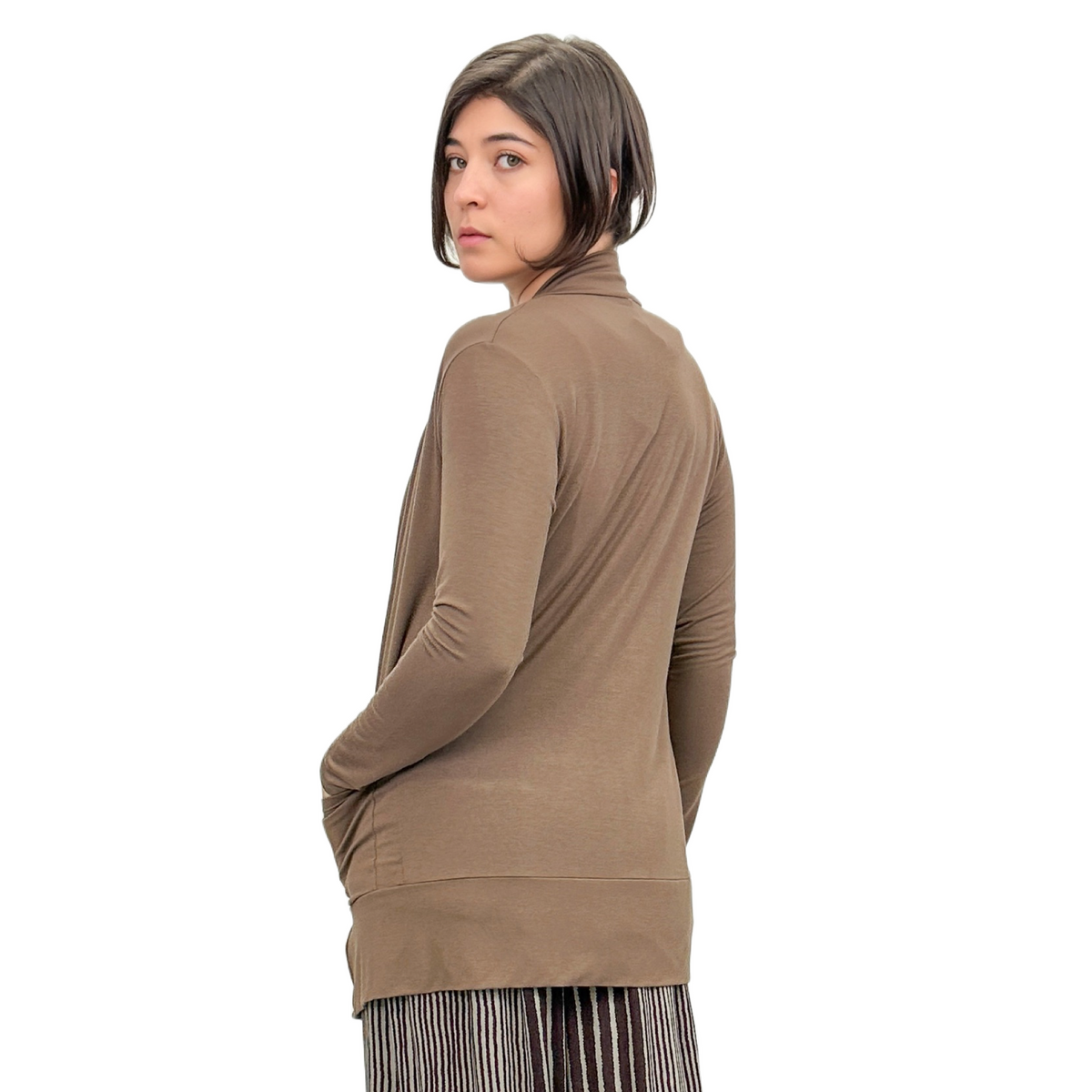 The Pocket Cardigan | Lightweight Open Front Stretchy Rayon Cardigan