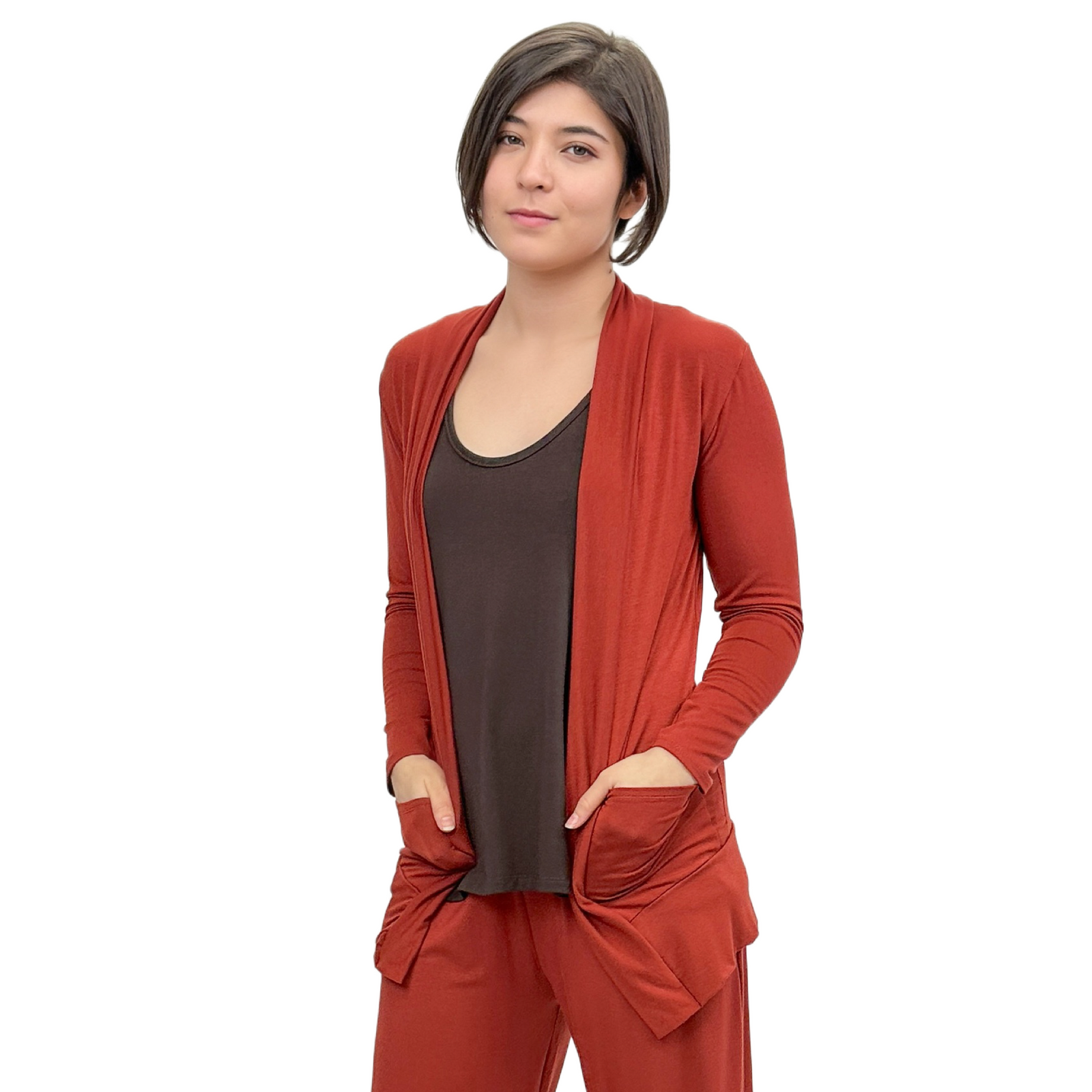 The Pocket Cardigan | Lightweight Open Front Stretchy Rayon Cardigan
