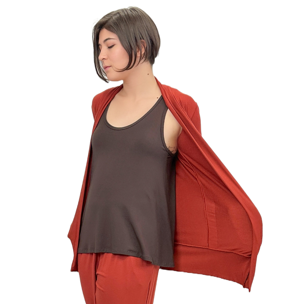 The Pocket Cardigan | Lightweight Open Front Stretchy Rayon Cardigan