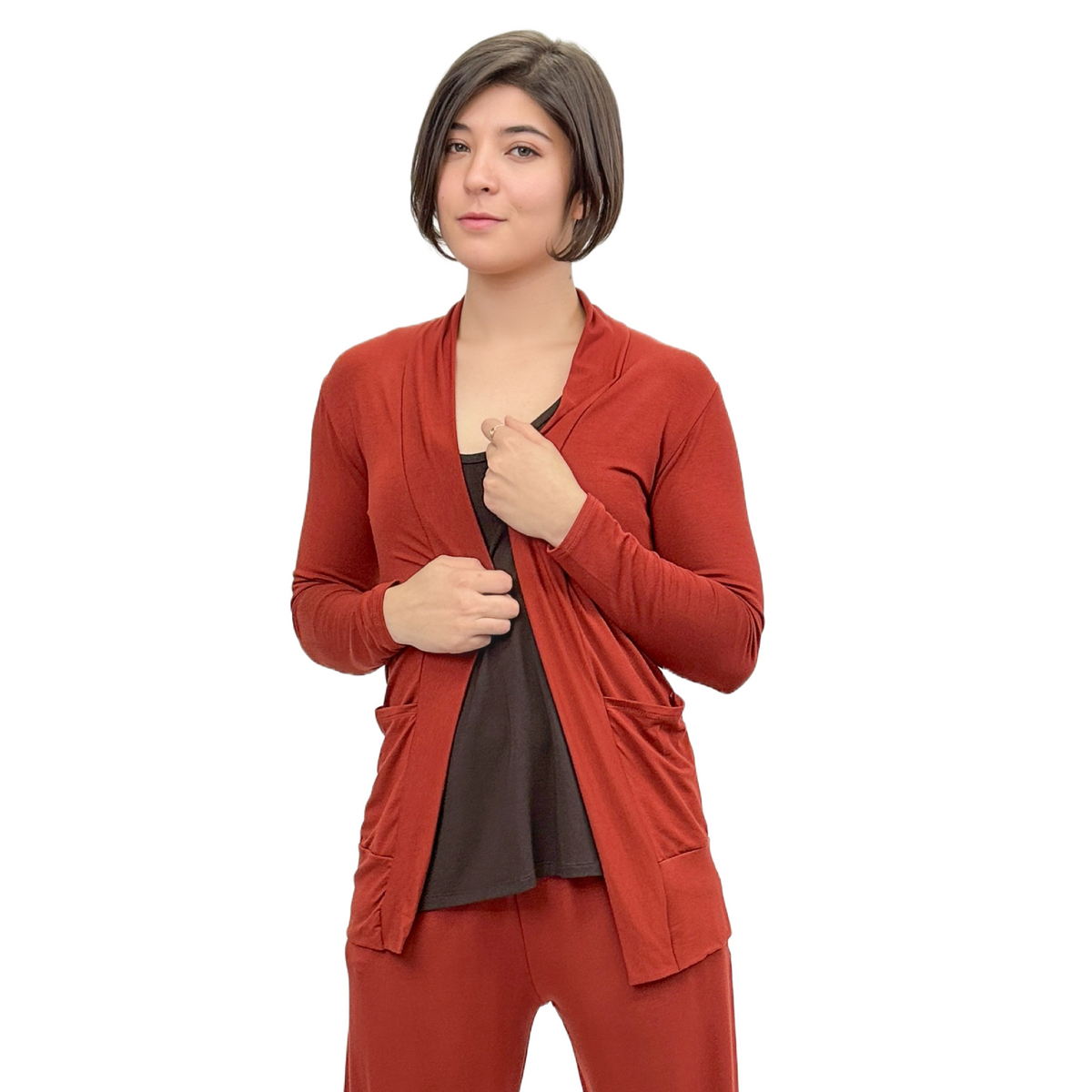 The Pocket Cardigan | Lightweight Open Front Stretchy Rayon Cardigan