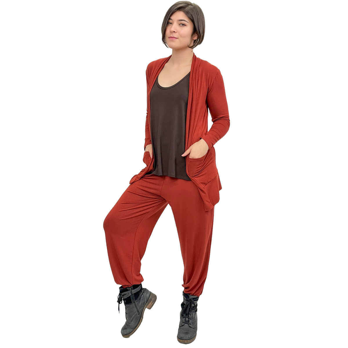 The Pocket Cardigan | Lightweight Open Front Stretchy Rayon Cardigan