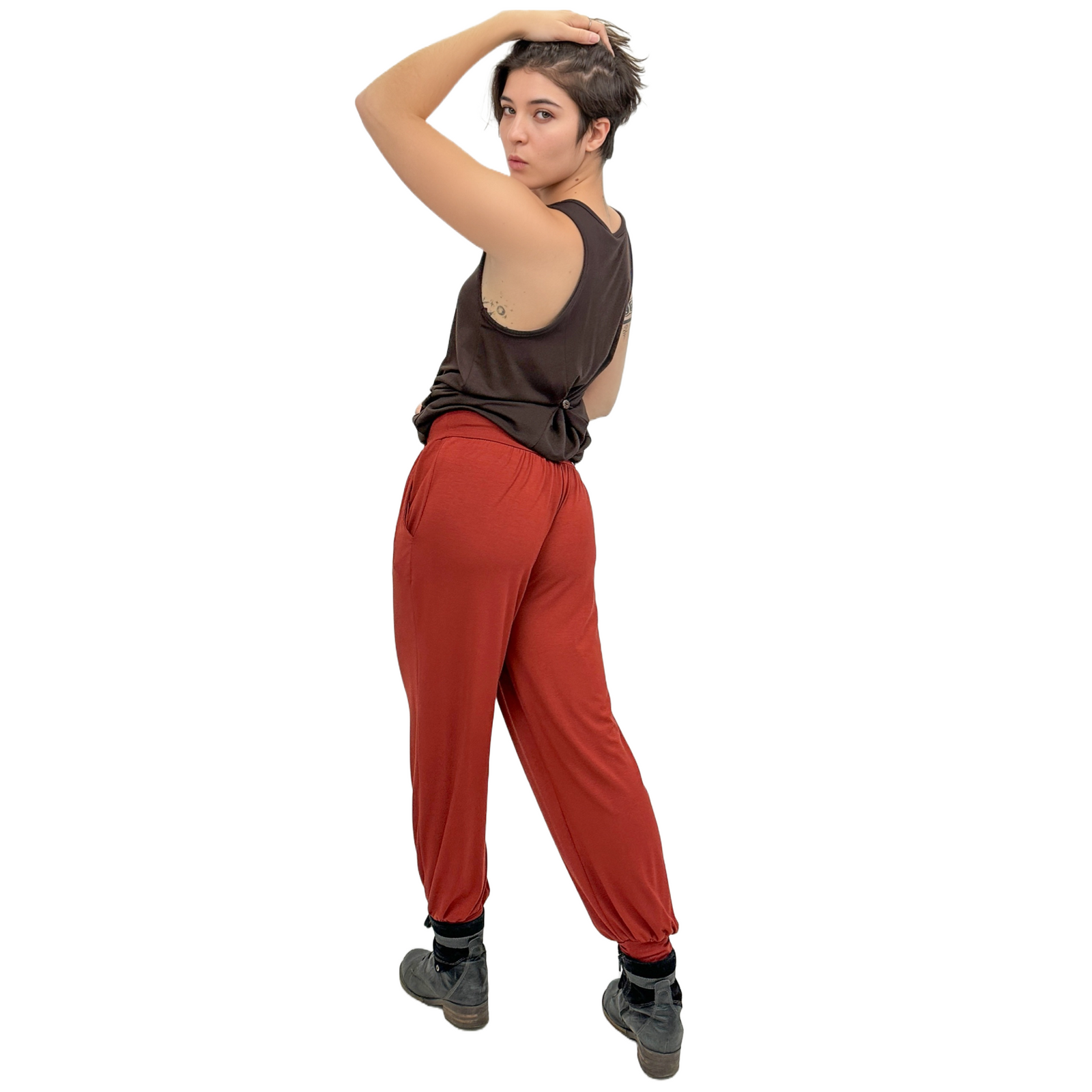 Classic Colors Stretchy Rayon Jogger Style Harem Pants