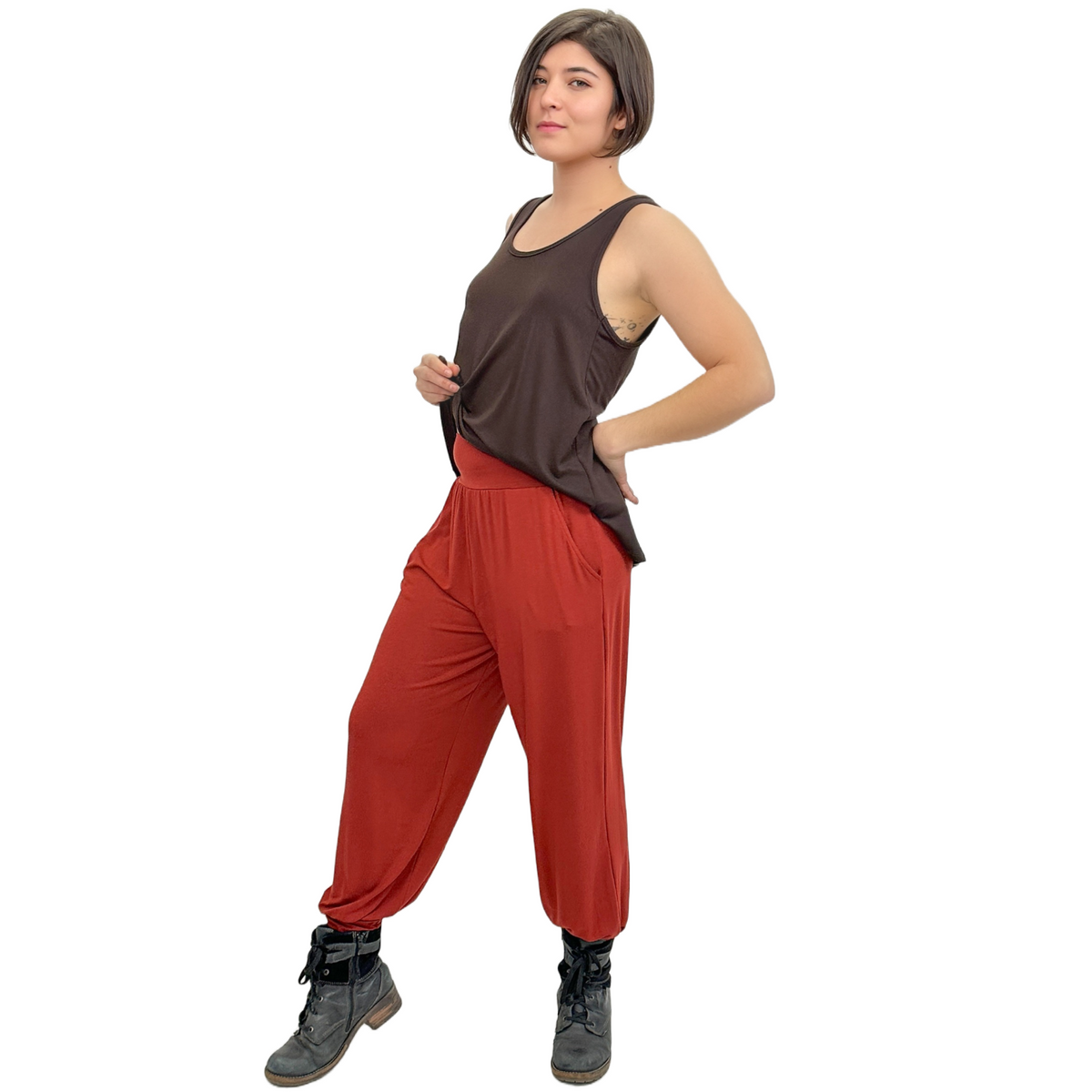 Classic Colors Stretchy Rayon Jogger Style Harem Pants