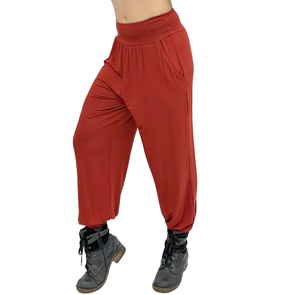 safuny Harem Pants for Women Fashion Fall Winter Long Trousers Harron  Elastic Mid Waist Sports Fold Solid Color Comfy Lounge Casual Khaki S