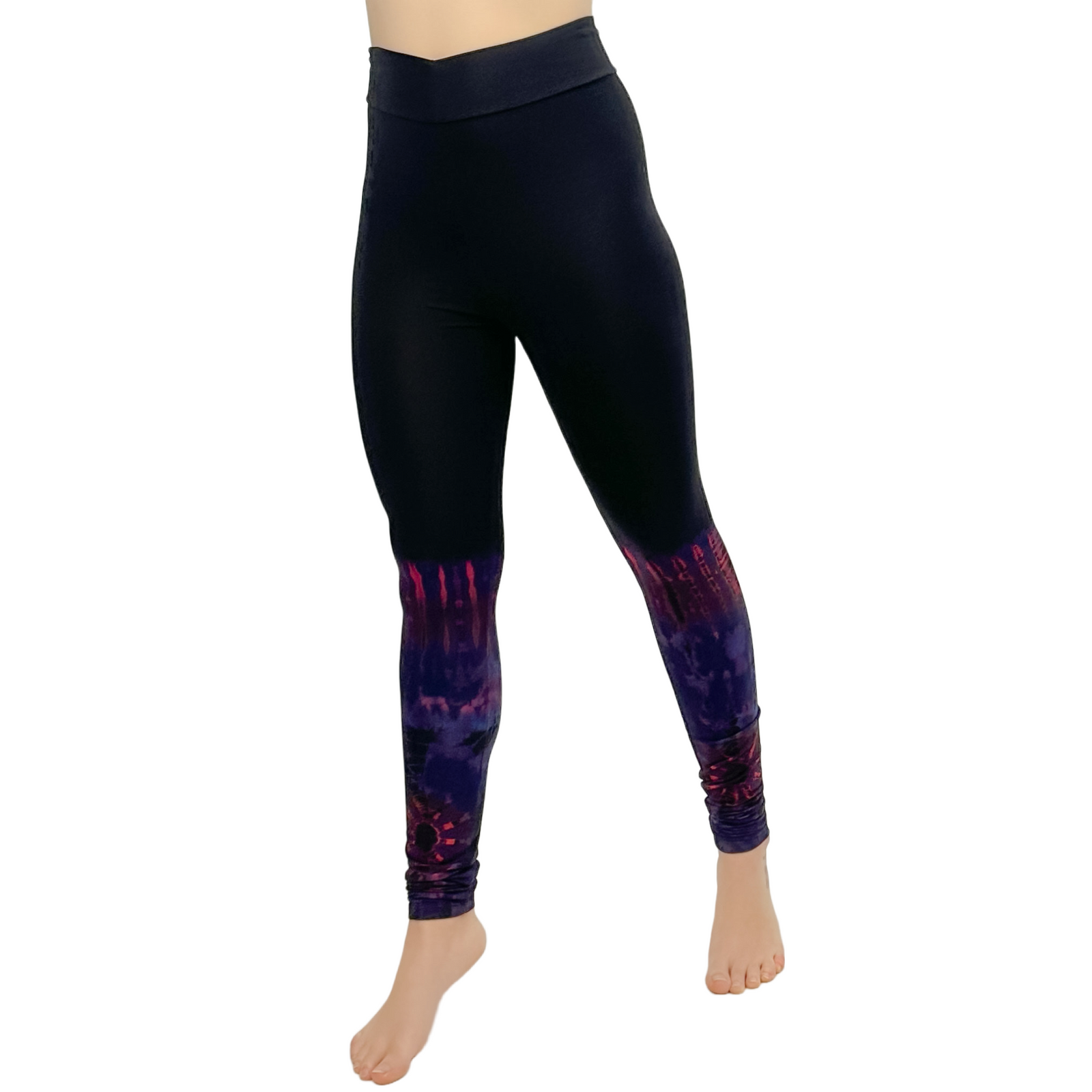 Half Tie-Dye Long Length Stretchy Rayon Leggings