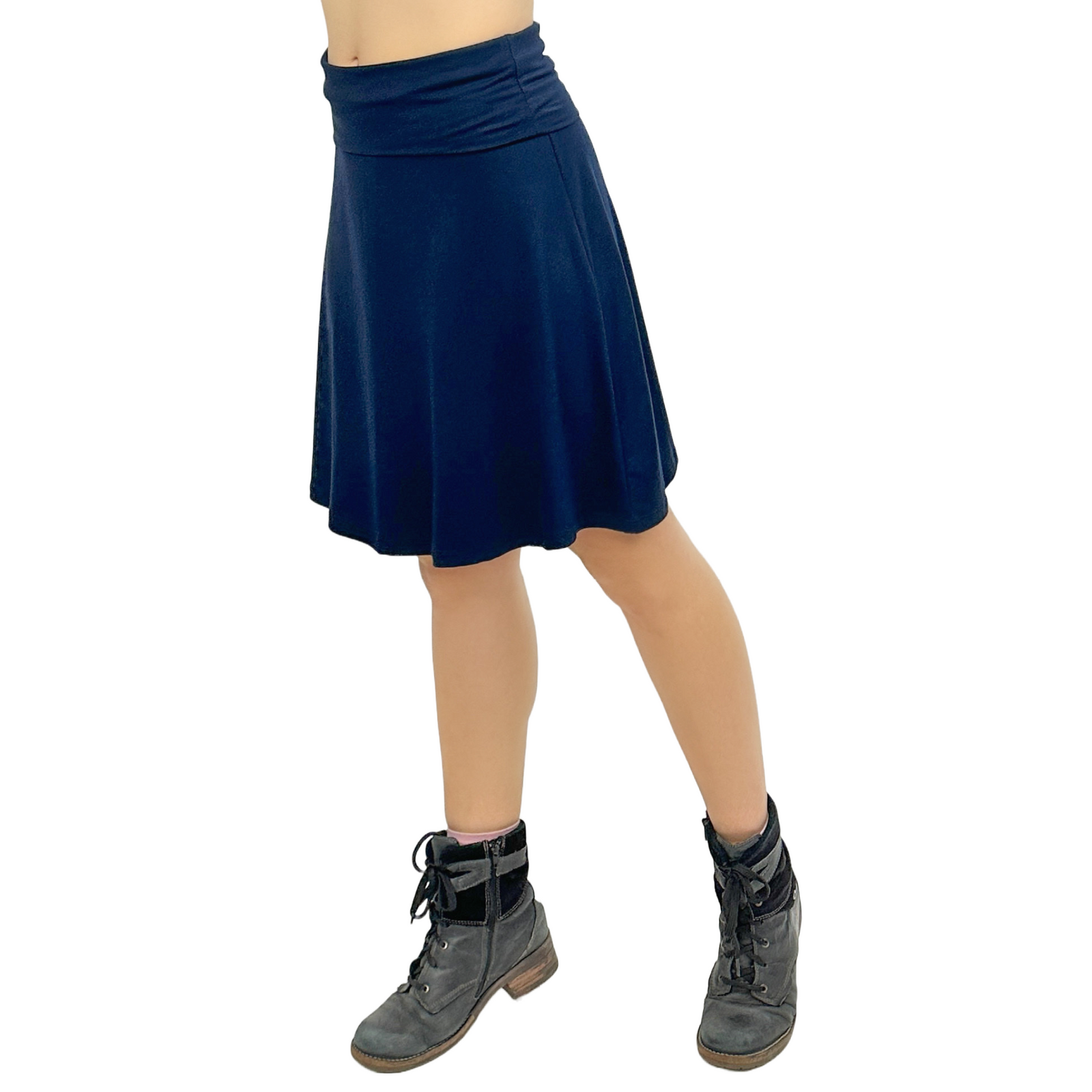 Classic Colors Knee-Length Stretchy Rayon Skirts