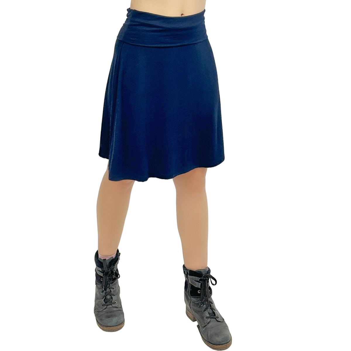Classic Colors Knee-Length Stretchy Rayon Skirts