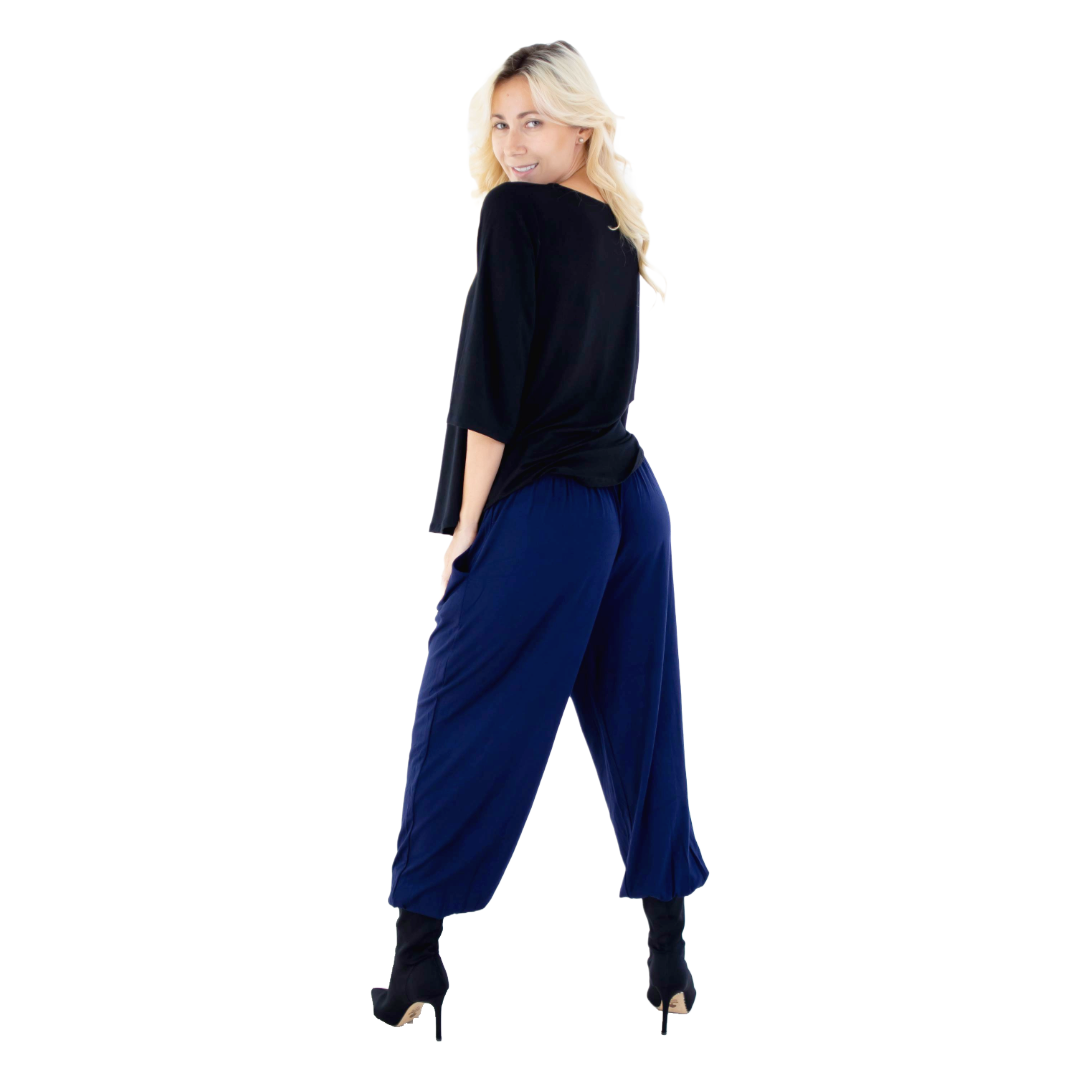Classic Colors Stretchy Rayon Jogger Style Harem Pants