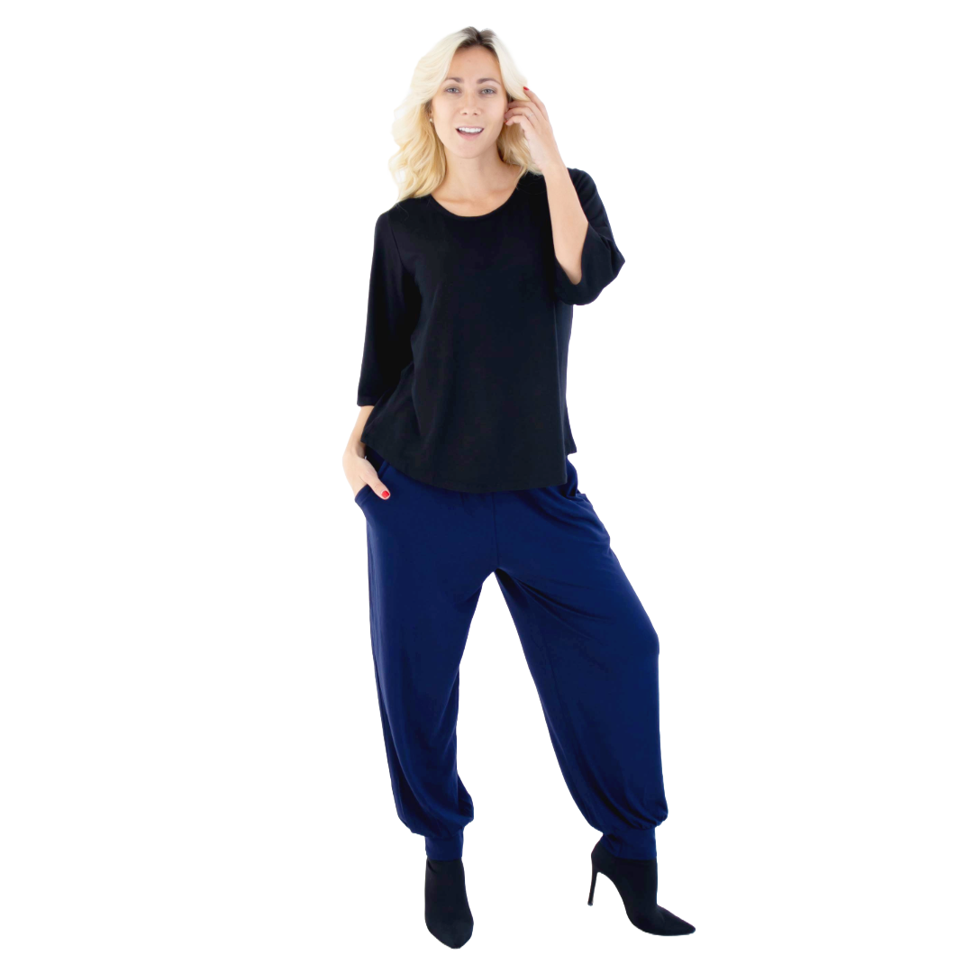Classic Colors Stretchy Rayon Jogger Style Harem Pants