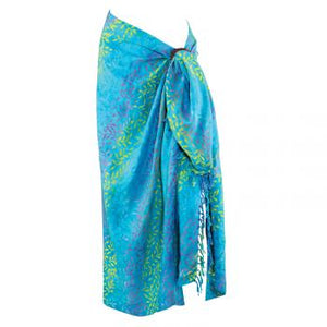 Bali Tassel Trim Tie-Up Batik Tie-Dye Rayon Beach Sarong