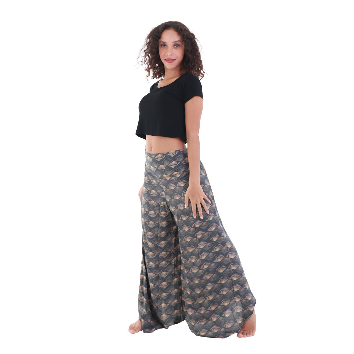 Sunrays Convertible Tie-Up Flowy Rayon Beach Capri Palazzo Pants