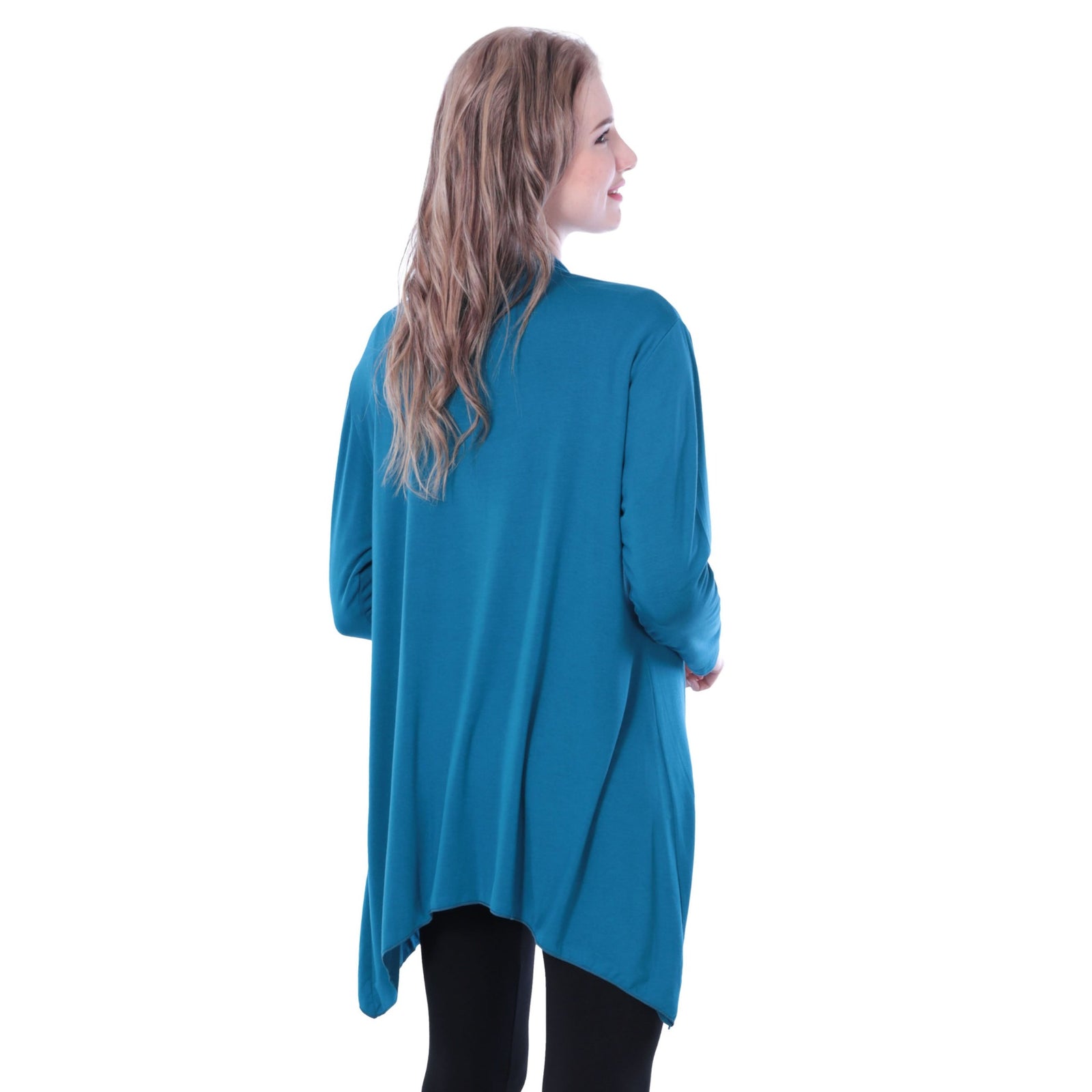 Sharkbite Style Stretchy Rayon Open Front Cardigan