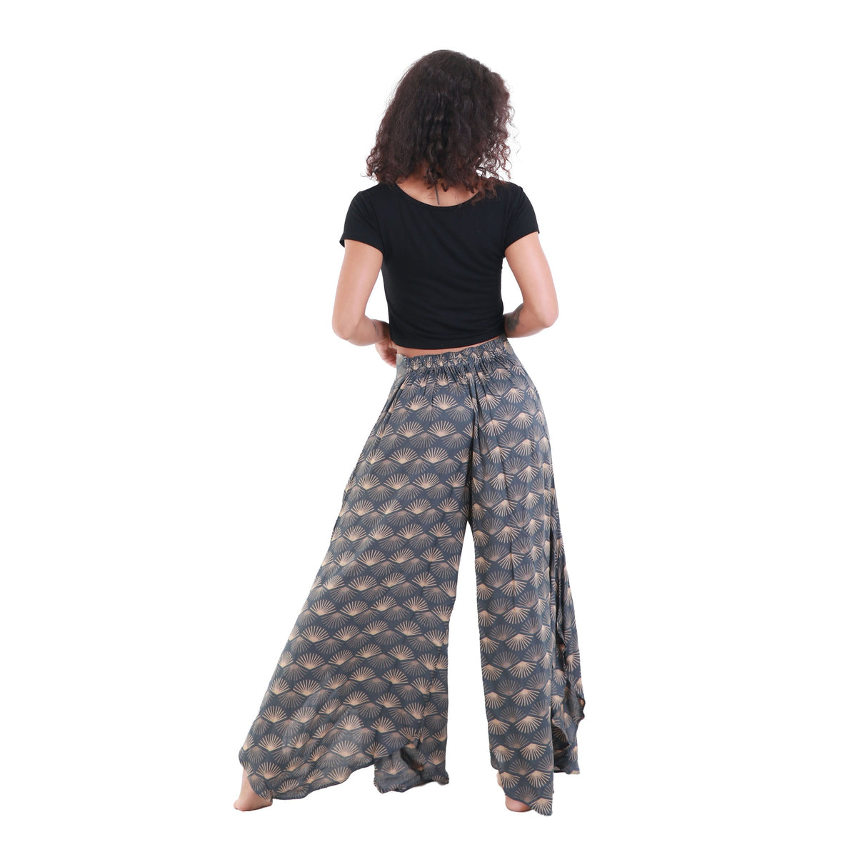 Sunrays Convertible Tie-Up Flowy Rayon Beach Capri Palazzo Pants