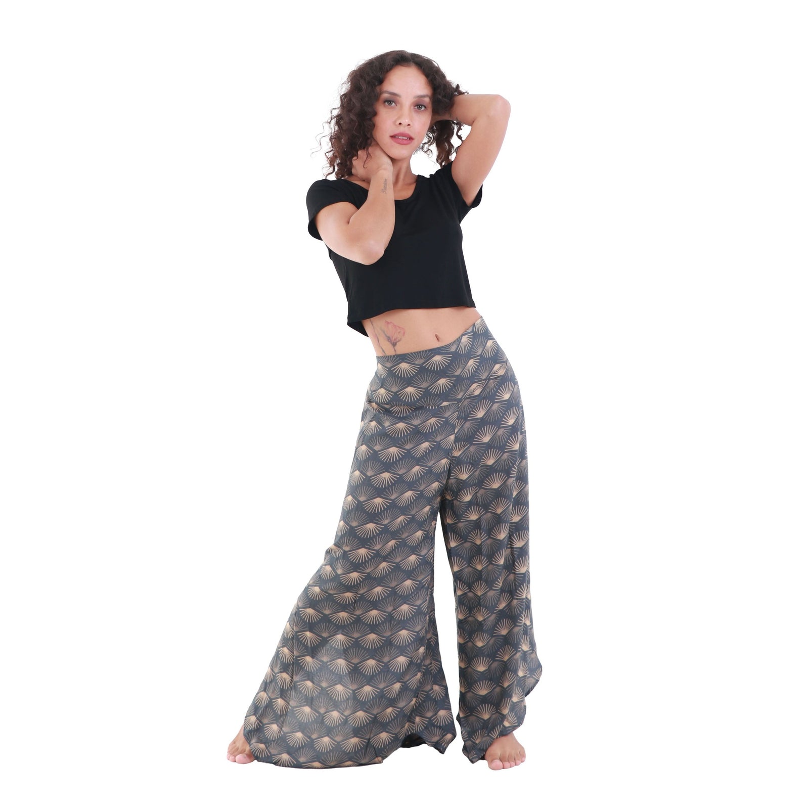 Sunrays Convertible Tie-Up Flowy Rayon Beach Capri Palazzo Pants