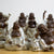 Hand-Carved Silver Painted Wood Buddhas