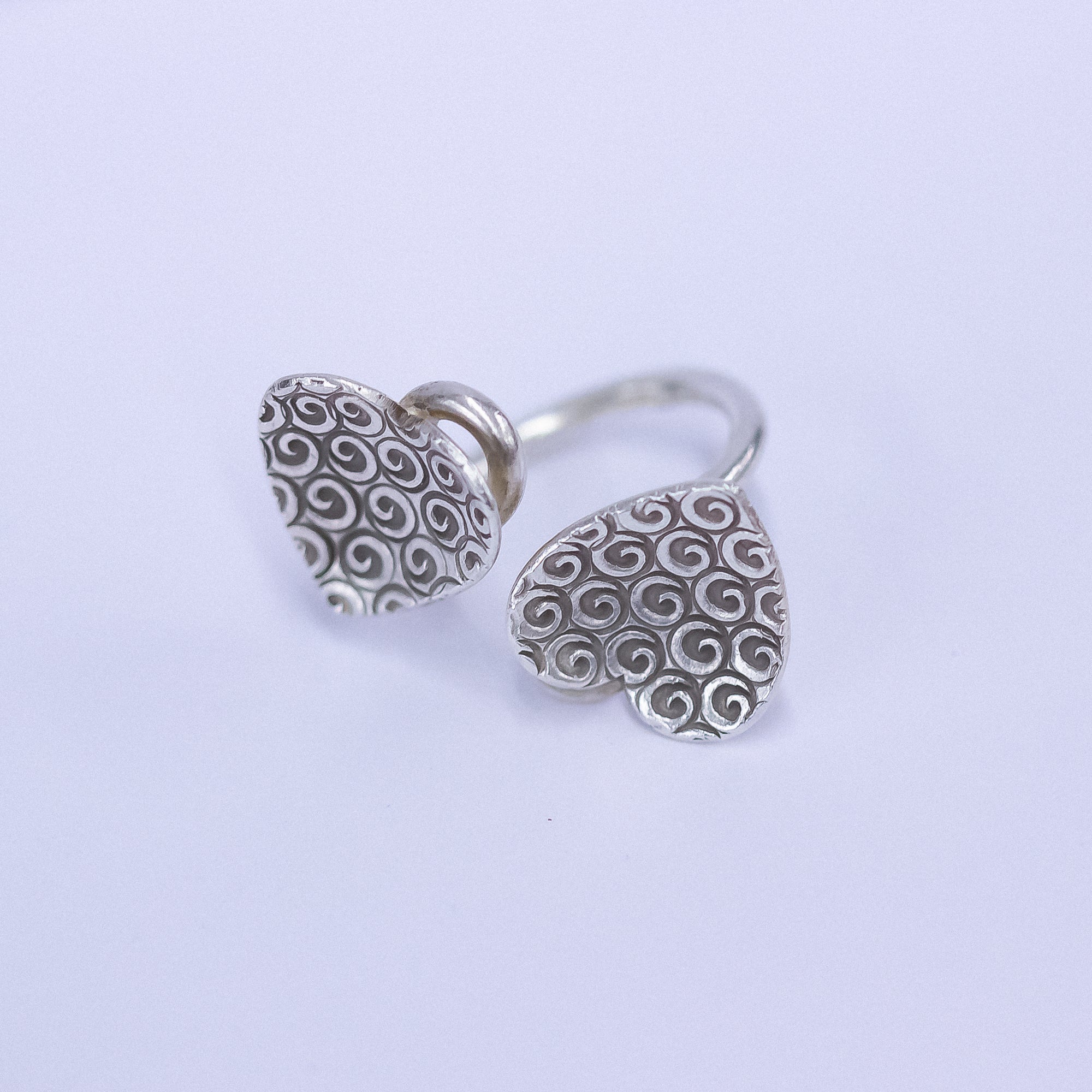 Handmade Silver Intertwined Hearts Ring