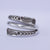 Handmade Silver Floral Stamped Wrap Around Ring