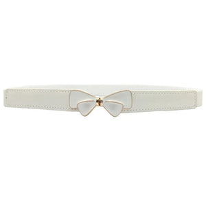 Gold Accented Bow Clasp Elastic Belt