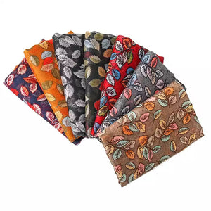 Lovely Leaf Print Lightweight Viscose Scarves