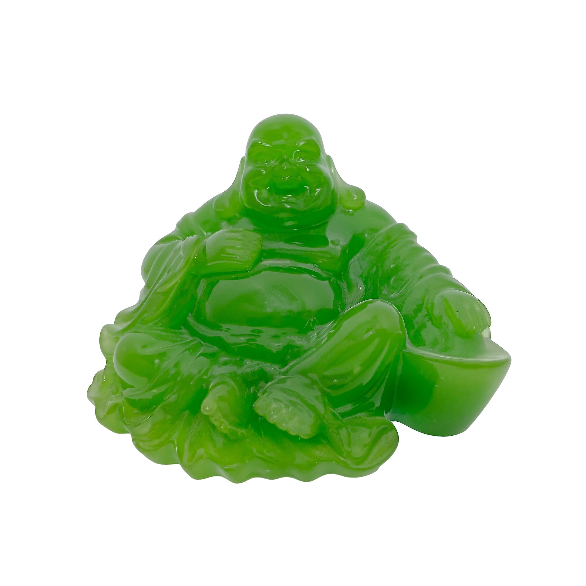 Faux Jade Ho Tai Laughing Buddha Statuettes