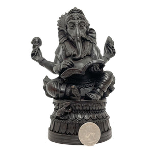 Teachings of Ganesha Black Resin Statue