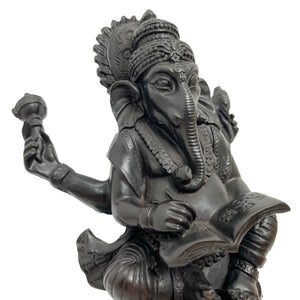 Teachings of Ganesha Black Resin Statue
