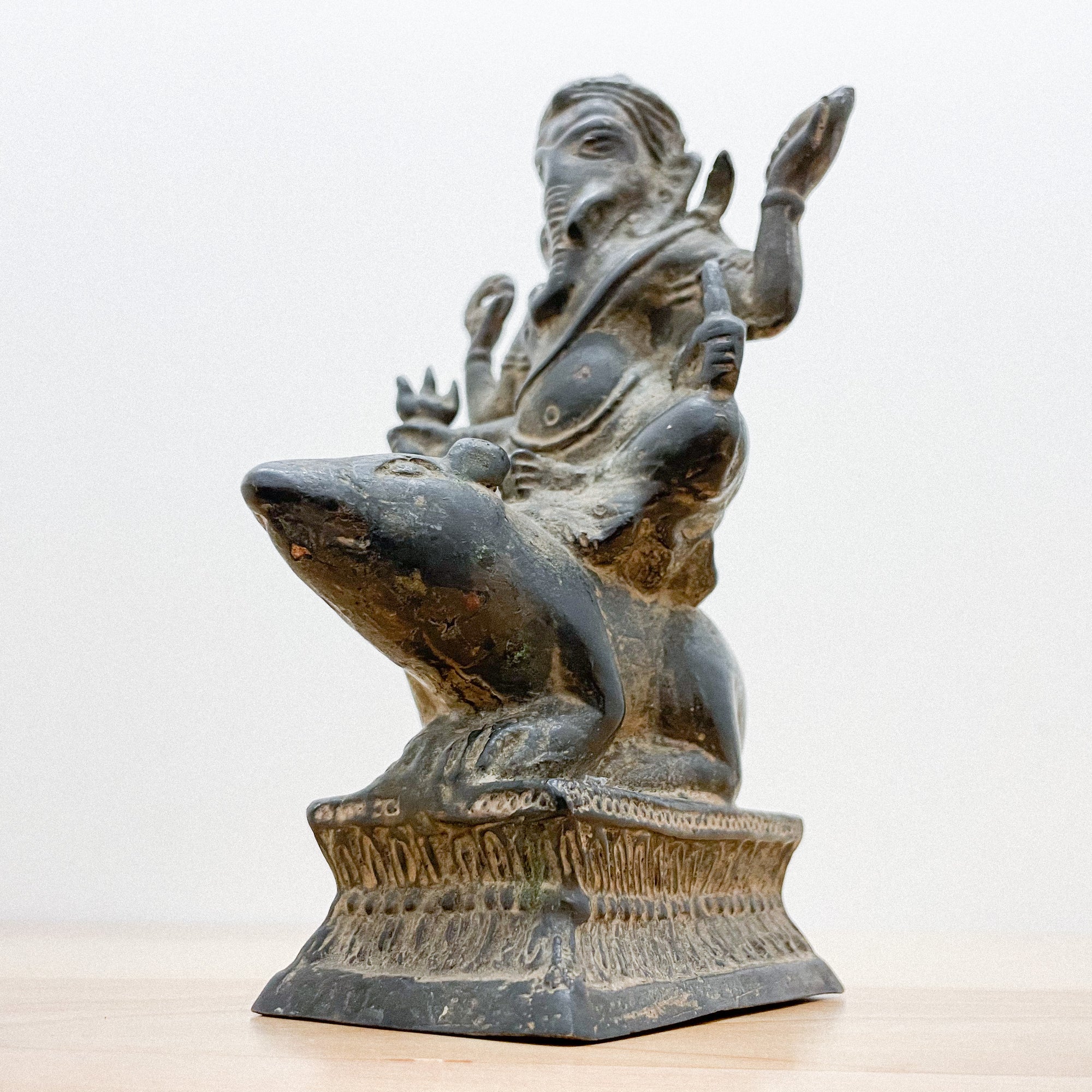 Ganesha Riding Rat Companion Statue