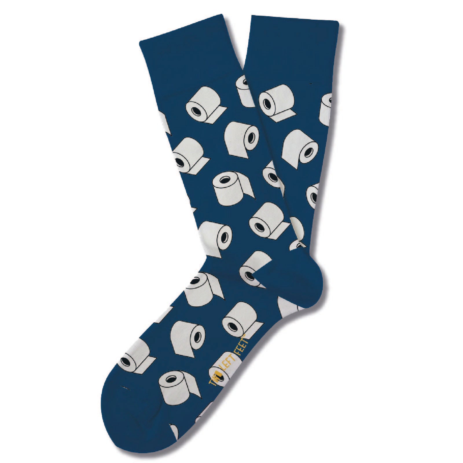 "On A Roll" Two Left Feet Socks fun printed toilet paper pattern print cotton spandex sock