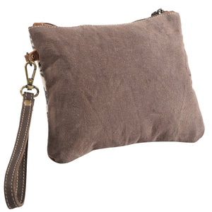 Upcycled Canvas & Leather Woven Southwest Rug Wristlets