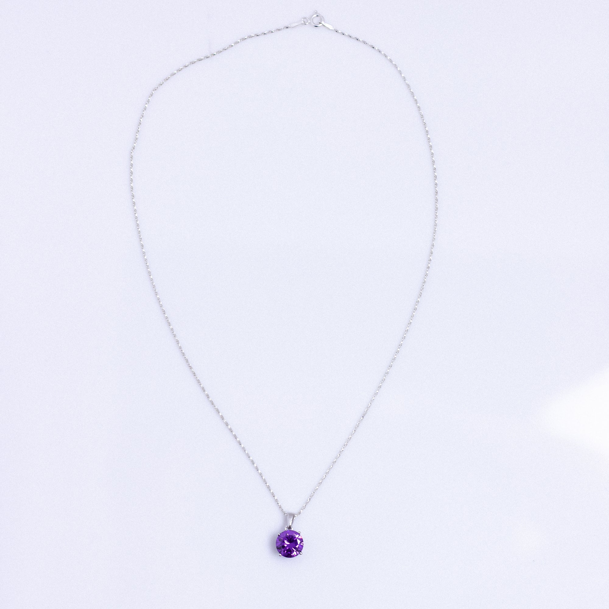 Diamond Cut Amethyst Gemstone Necklaces