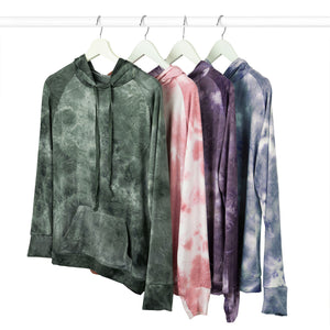 Hello Mello Tie-Dye Splash Lightweight Lounge Hoodie