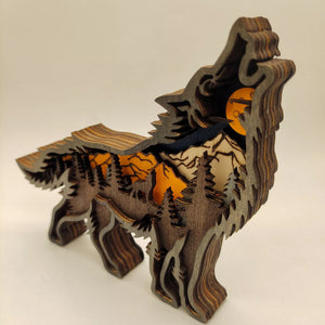 Layered Wood Forest Animal Cut Out Scenic Shelf Display