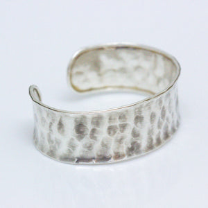 Hammered Texture Sterling Silver Cuff