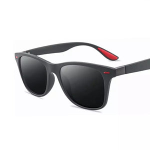 Matte Black "Touch of Color" Polarized Wayfarer Sunglasses