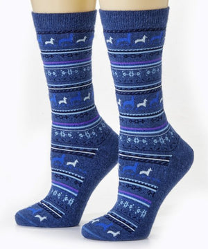 Printed Alpaca Crew Socks