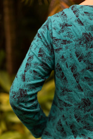 Komil Twisted Jacquard Tunic in Forest