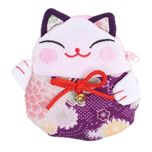 Lucky Cat Elastic Wristlet Coin Purse