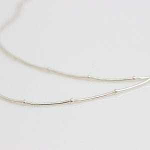 Beaded Sterling Silver Snake Chain
