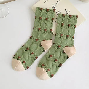 Pretty Patterned Cotton Socks