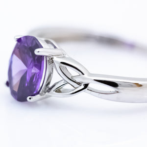 Diamond Cut Amethyst Gemstone Ring