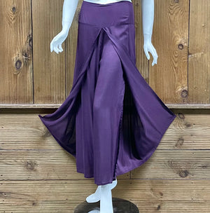 Full Figure Solid Color Wide-Leg Wrap Style Rayon Palazzo Pants