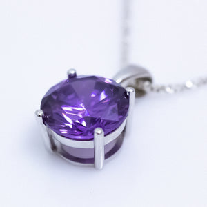 Diamond Cut Amethyst Gemstone Necklaces