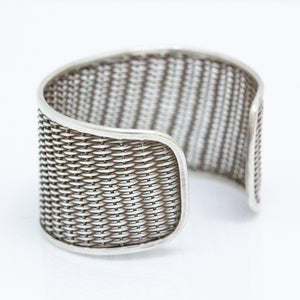 Large Woven Silver Cuff